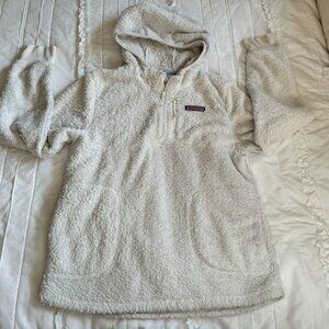 Vineyard Vines Womans XL Half Zip Cream Teddy Hoodie